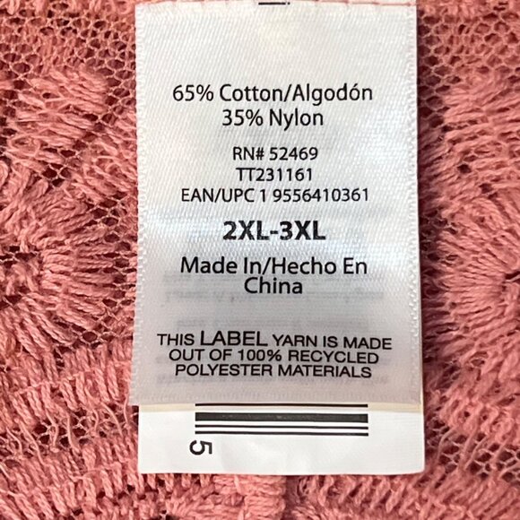 Pink Sheer Lace Kimono Cardigan Cover-Up Feminine 2XL-3XL Boho Long Elegant Sexy - Picture 10 of 12